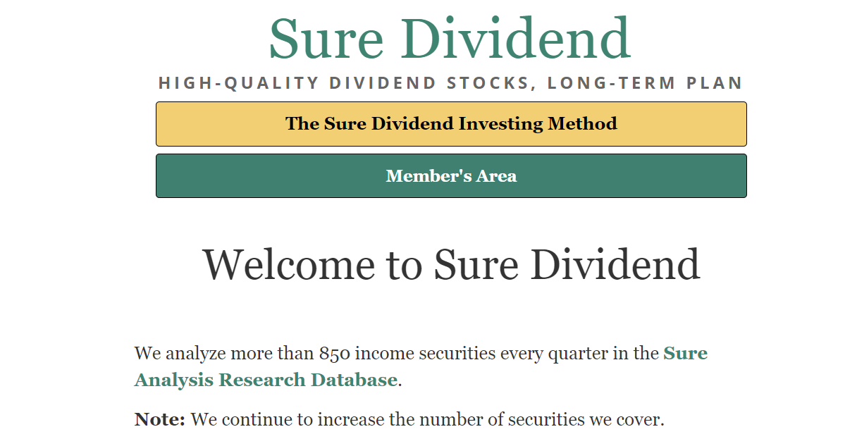 źródła informacji dla inwestorów sure dividend